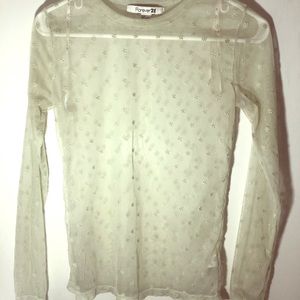 Forever21- Green Flower Nude Body Shirt